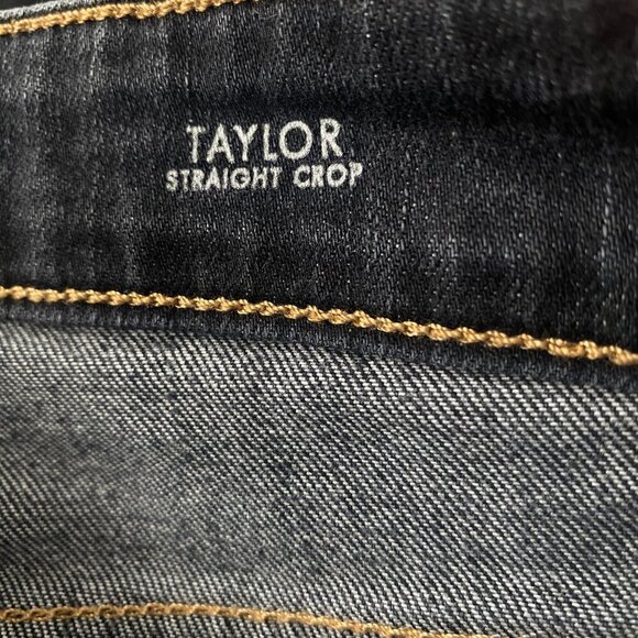 Fidelity Taylor Straight Crop Heart Attack Black Denim Jeans Size 28 - Picture 7 of 10